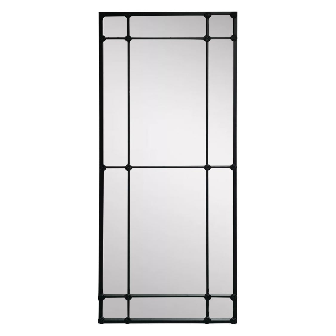 Fenwycke Hamptons 12 Pane Rectangular Mirror Matt Black