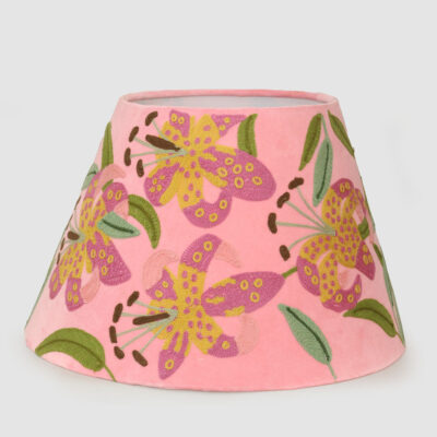 Windrush Hamptons Embroidered Tapered Lamp Shade Pink