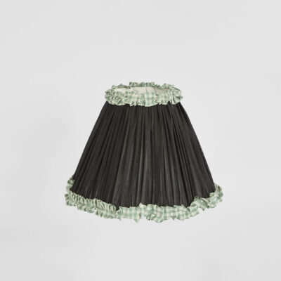 Rosecliff French Provincial Tapered Lamp Shade Black With Gingham Trim