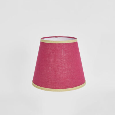 Victoria French Provincial Tapered Lamp Shade Fuchsia Linen With Gold Trim