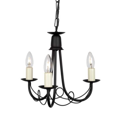 Abbotscroft Country 3 Light Chandelier Black