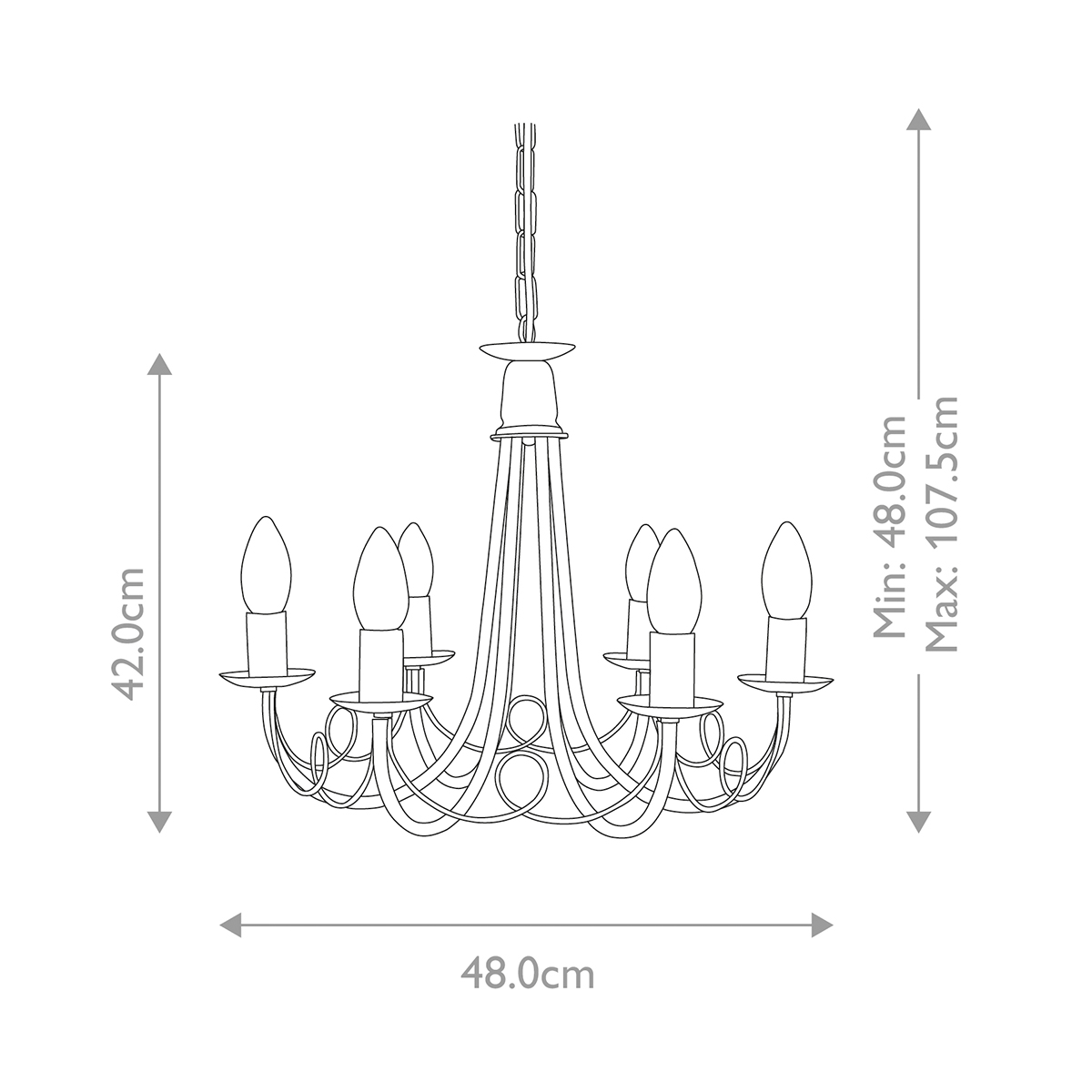 Abbotscroft Country 6 Light Chandelier Black Abbotscroft Country 6 Light Chandelier Black