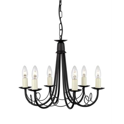 Abbotscroft Country 6 Light Chandelier Black