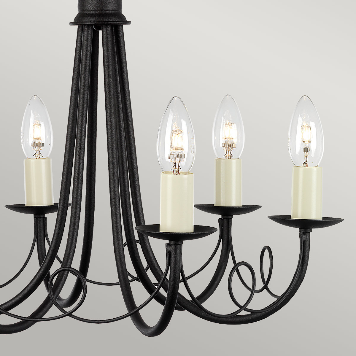 Abbotscroft Country 6 Light Chandelier Black Abbotscroft Country 6 Light Chandelier Black — detail view