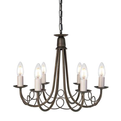 Abbotscroft Country 6 Light Chandelier Black Gold Patina