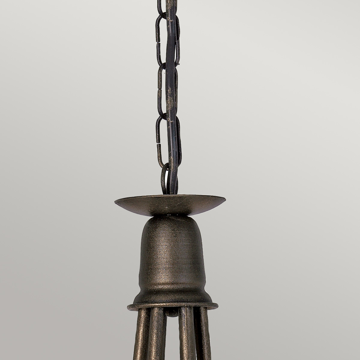Abbotscroft Country 6 Light Chandelier Black Gold Patina Abbotscroft Country 6 Light Chandelier Black Gold Patina — detail view