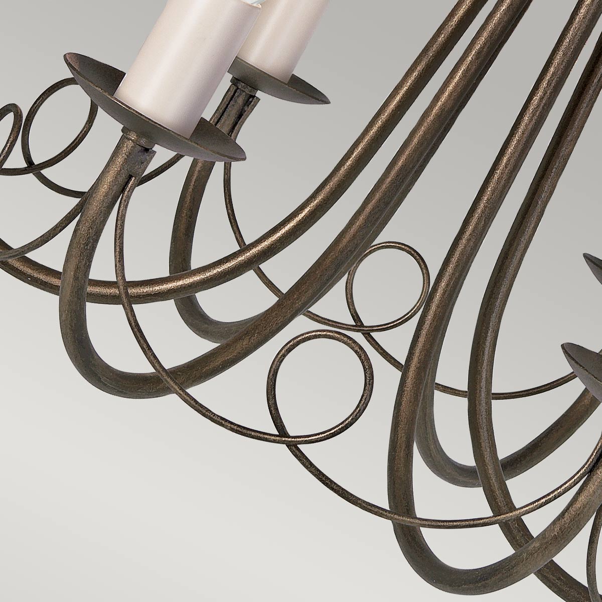 Abbotscroft Country 6 Light Chandelier Black Gold Patina Abbotscroft Country 6 Light Chandelier Black Gold Patina — detail view