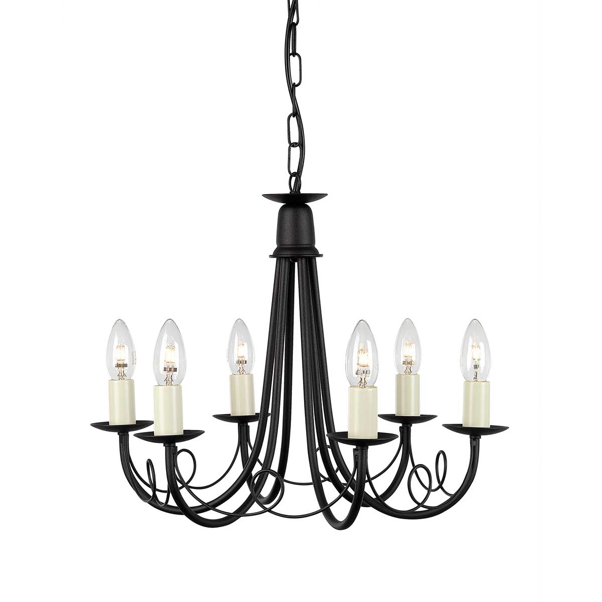 Abbotscroft Country 6 Light Chandelier Black