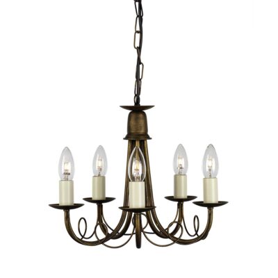 Abbotscroft Country Five Light Chandelier Black Gold Patina