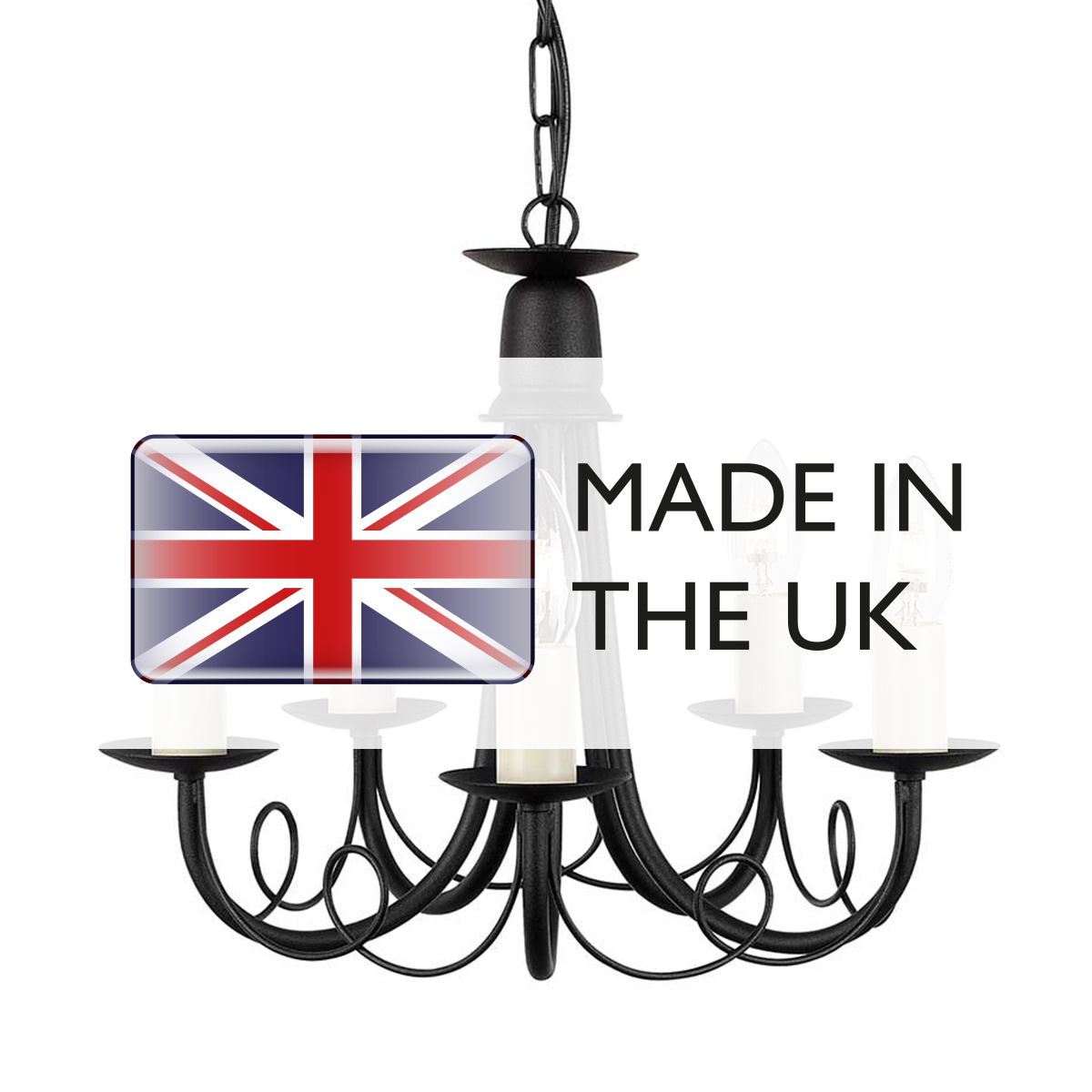 Abbotscroft Country Style 5 Light Chandelier Black Abbotscroft Country Style 5 Light Chandelier Black