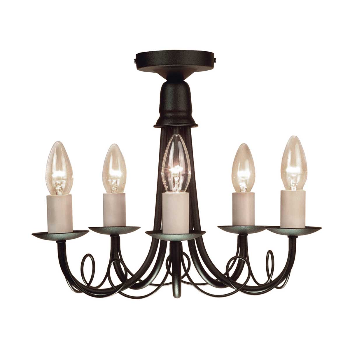 Abbotscroft Country Style 5 Light Chandelier Black Abbotscroft Country Style 5 Light Chandelier Black
