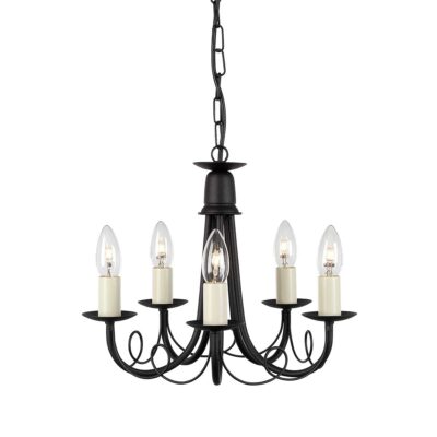 Abbotscroft Country Style 5 Light Chandelier Black