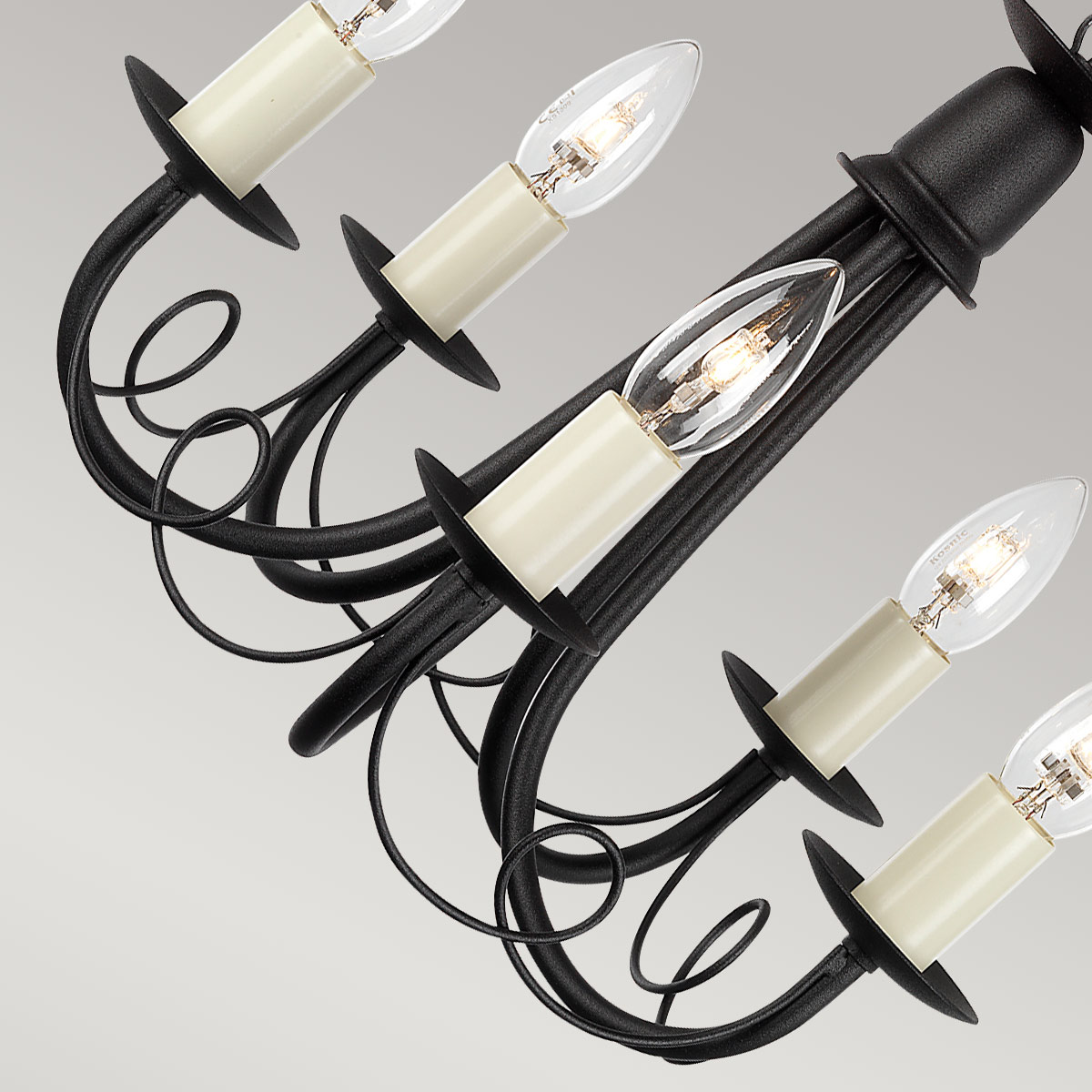 Abbotscroft Country Style 5 Light Chandelier Black Abbotscroft Country Style 5 Light Chandelier Black — detail view