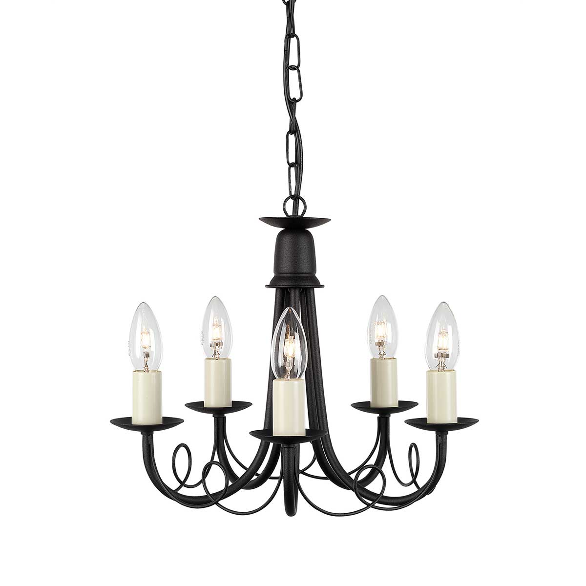 Abbotscroft Country Style 5 Light Chandelier Black
