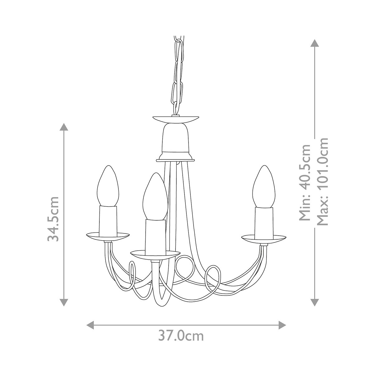 Abbotscroft French Provincial 3 Light Chandelier Ivory and Gold Patina Abbotscroft French Provincial 3 Light Chandelier Ivory and Gold Patina