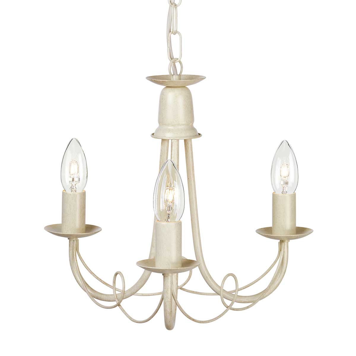 Abbotscroft French Provincial 3 Light Chandelier Ivory and Gold Patina