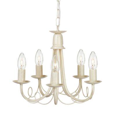 Abbotscroft French Provincial 5 Light Chandelier Ivory Gold Patina