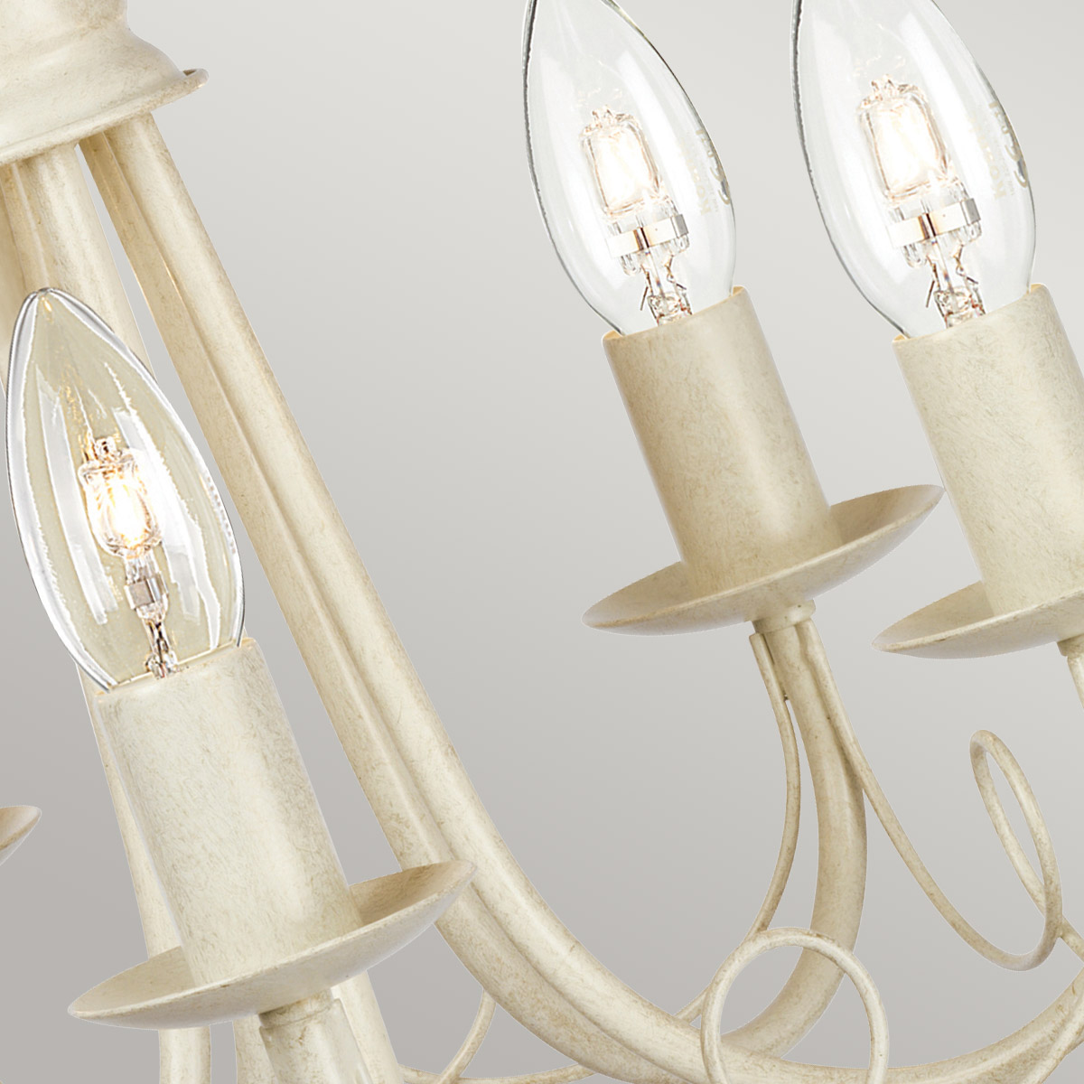 Abbotscroft French Provincial 5 Light Chandelier Ivory Gold Patina Abbotscroft French Provincial 5 Light Chandelier Ivory Gold Patina — detail view