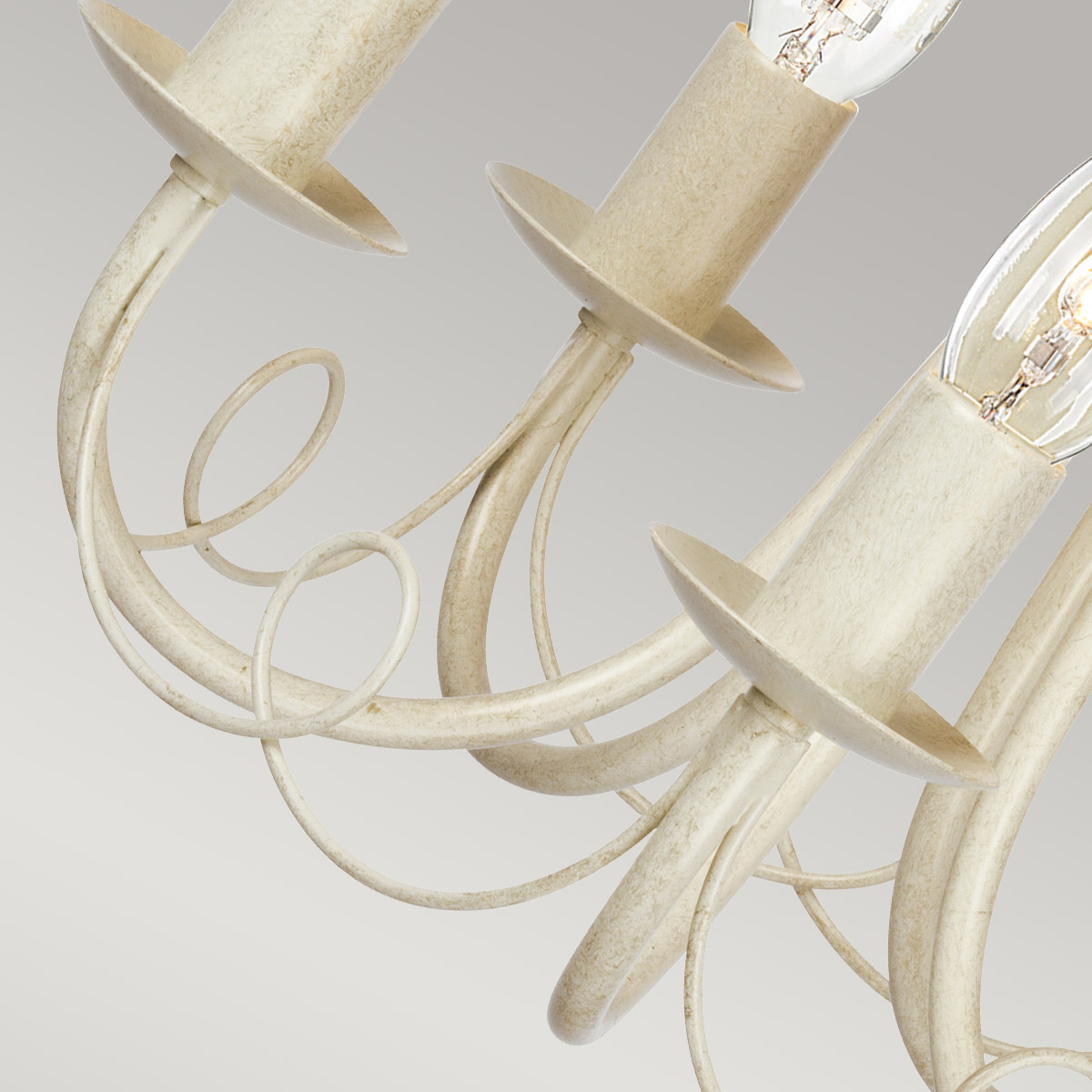 Abbotscroft French Provincial 5 Light Chandelier Ivory Gold Patina Abbotscroft French Provincial 5 Light Chandelier Ivory Gold Patina — detail view
