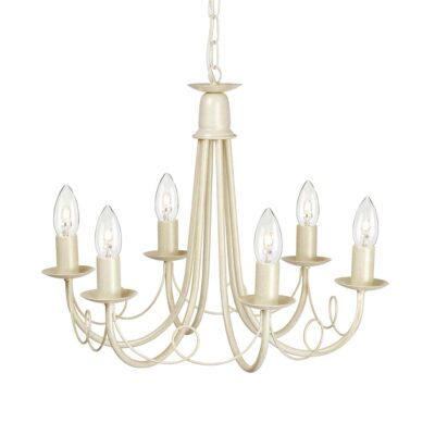 Abbotscroft French Provincial 6 Light Chandelier Ivory and Gold Patina