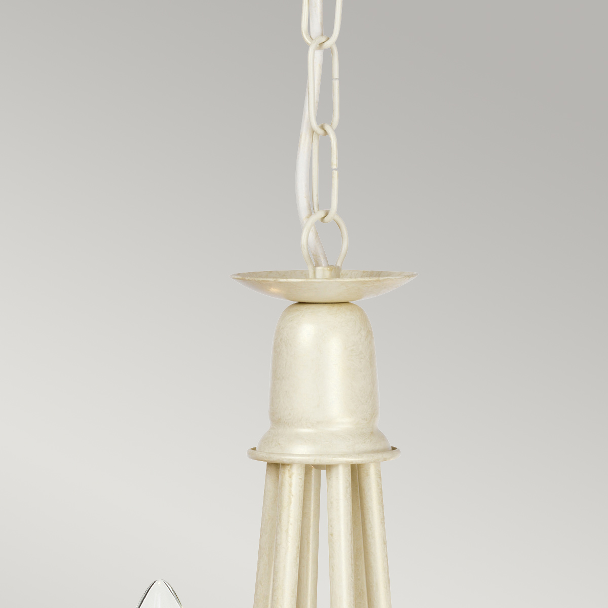 Abbotscroft French Provincial 6 Light Chandelier Ivory and Gold Patina Abbotscroft French Provincial 6 Light Chandelier Ivory and Gold Patina — detail view
