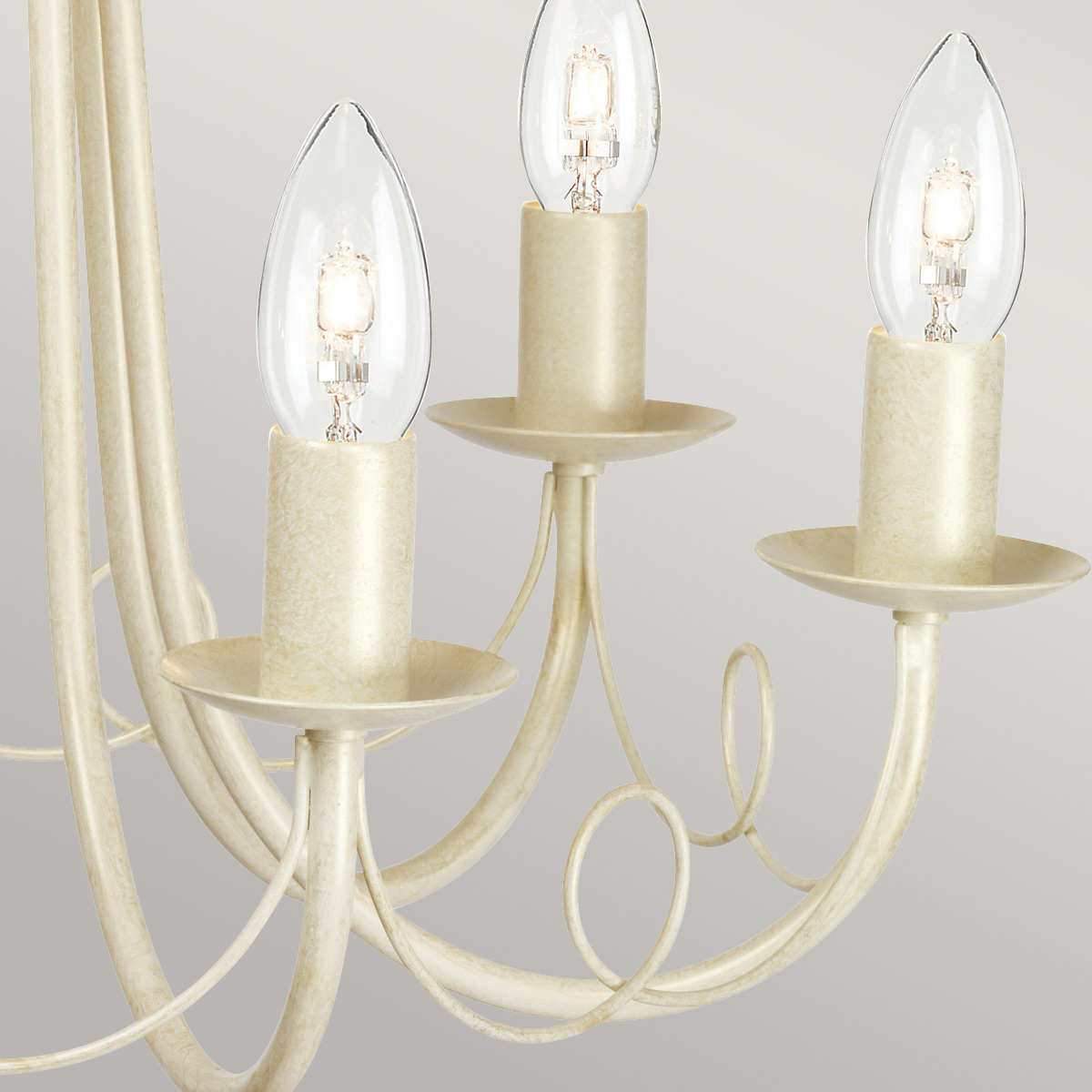 Abbotscroft French Provincial 6 Light Chandelier Ivory and Gold Patina Abbotscroft French Provincial 6 Light Chandelier Ivory and Gold Patina — detail view