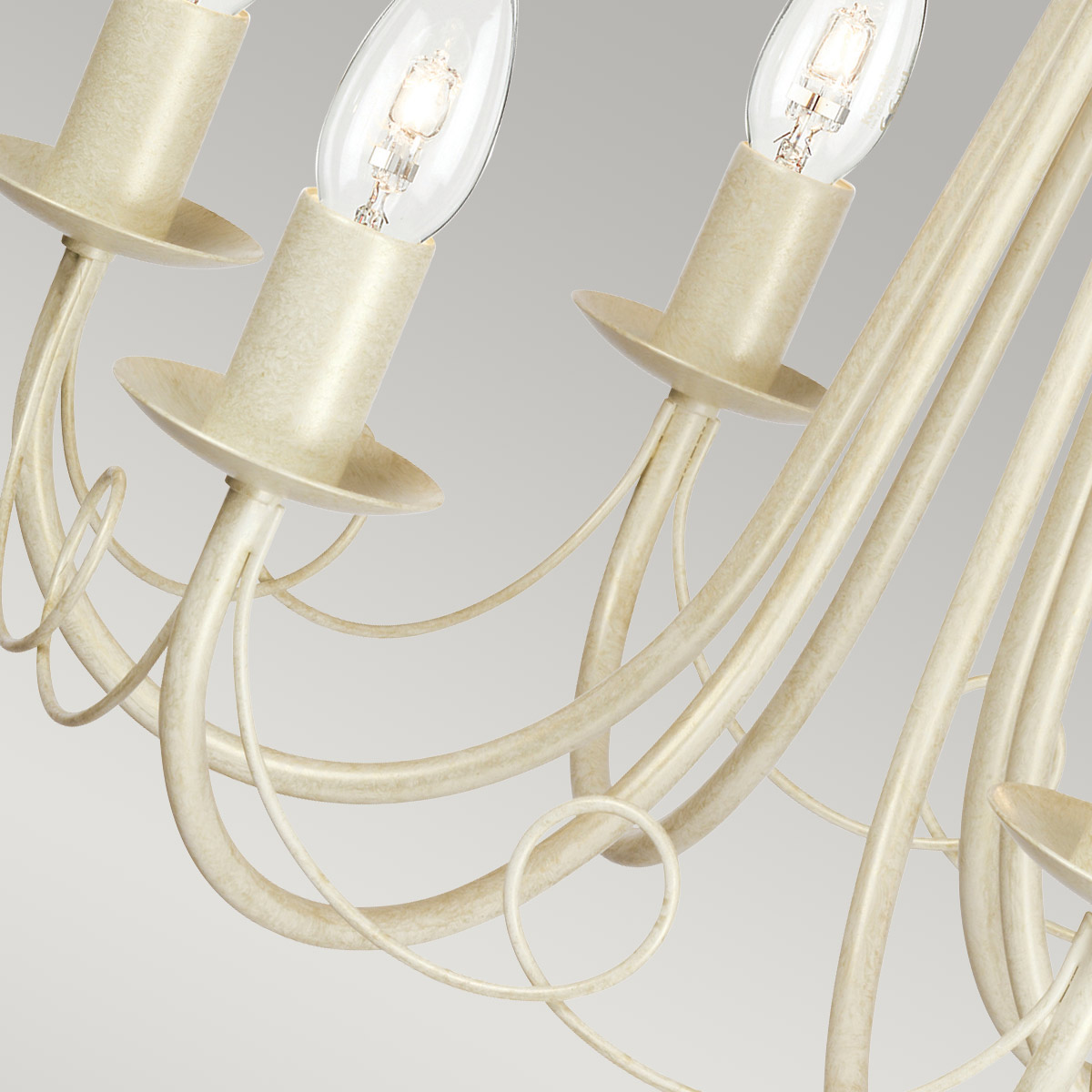 Abbotscroft French Provincial 6 Light Chandelier Ivory and Gold Patina Abbotscroft French Provincial 6 Light Chandelier Ivory and Gold Patina — detail view