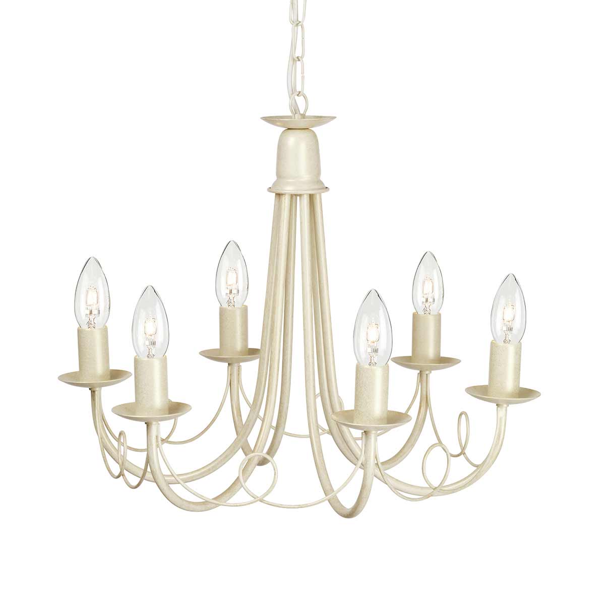 Abbotscroft French Provincial 6 Light Chandelier Ivory and Gold Patina