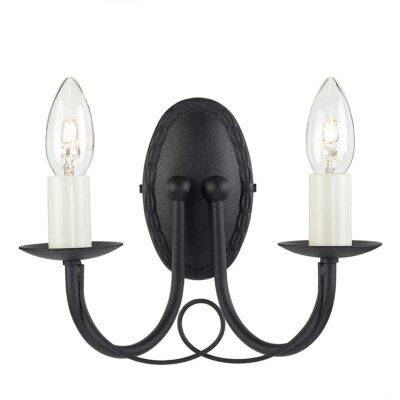 Abbotscroft French Provincial Twin Arm Wall Light Black