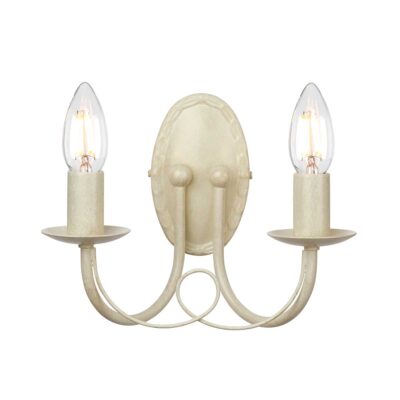 Abbotscroft French Provincial Twin Arm Wall Light Ivory Gold Patina
