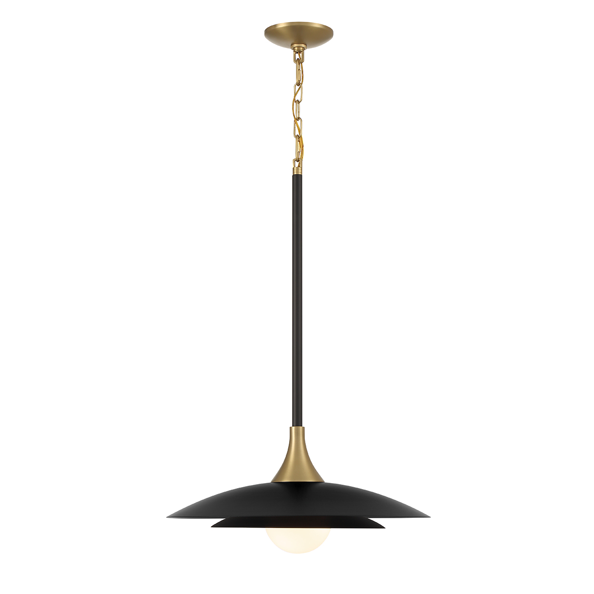 Aberford Contemporary Layered Disc Pendant Light Matte Black
