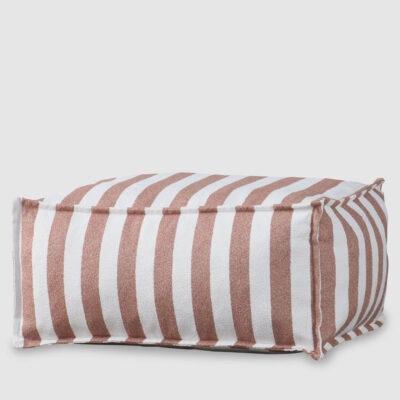 Adelong Ottoman Hamptons Striped Outdoor Ottoman Terracotta