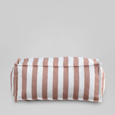 Adelong Ottoman Hamptons Striped Outdoor Ottoman Terracotta