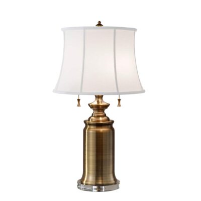 Admiralty Hall Hamptons Table Lamp Antique Brass with White Shade