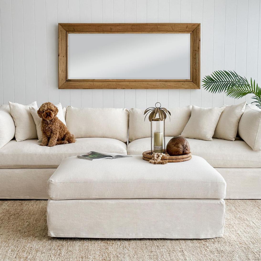 Ainsworth Timber Hamptons Tall Wall Mirror Natural Beige Ainsworth Timber Hamptons Tall Wall Mirror Natural Beige