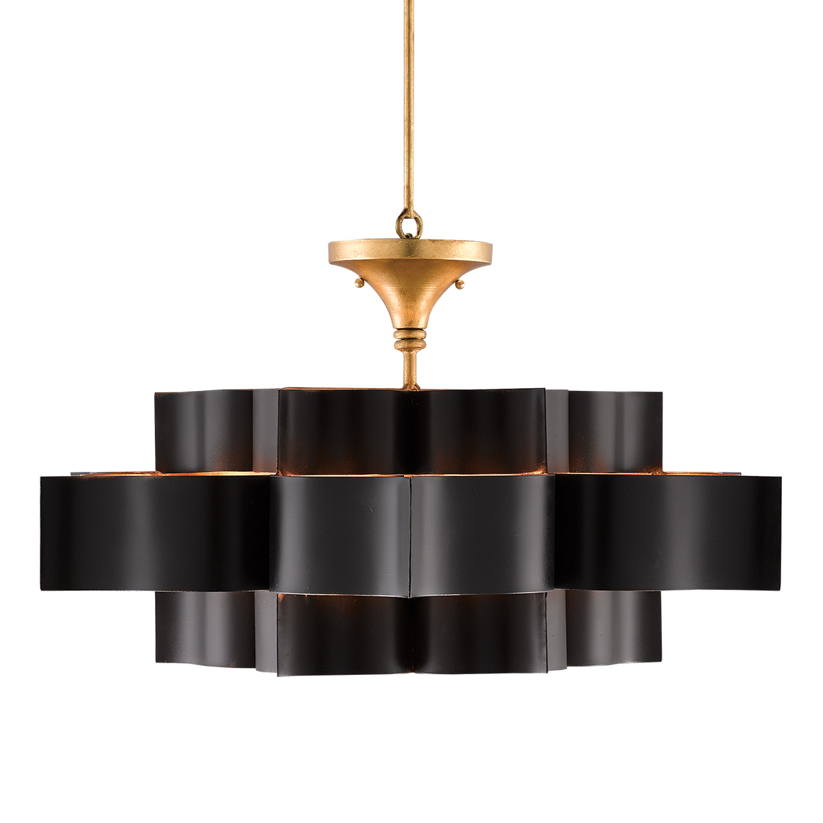 Alabaster Bloom Artistic Chandelier Matte Black And Gold Leaf Alabaster Bloom Artistic Chandelier Matte Black And Gold Leaf