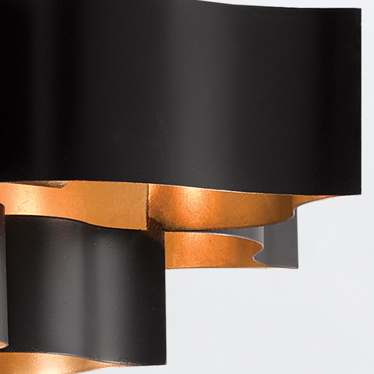 Alabaster Bloom Artistic Chandelier Matte Black And Gold Leaf Alabaster Bloom Artistic Chandelier Matte Black And Gold Leaf — detail view