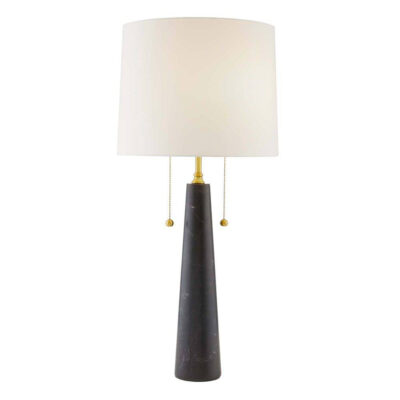 Alabaster Court Hamptons Table Lamp Black Marble with Antique Brass