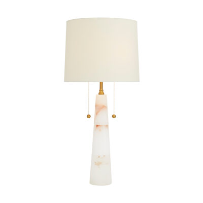 Alabaster Court Hamptons Table Lamp White Alabaster with Antique Brass