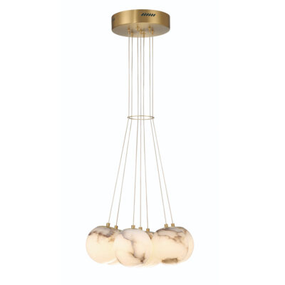 Alabaster Cove Cluster Pendant Brushed Gold