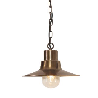 Aldenham Barn Style Outdoor Chain Lantern Aged Brass