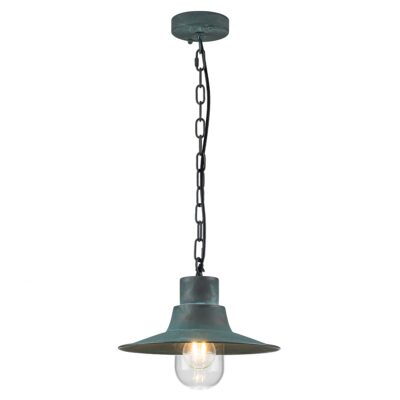 Aldenham Traditional Barn Style Outdoor Pendant Verdigris