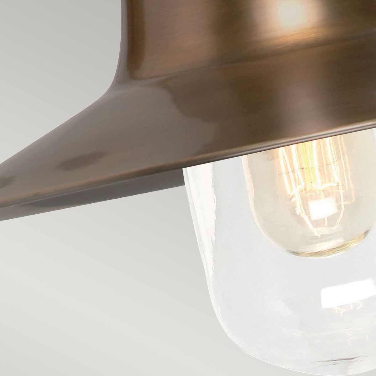 Aldenham Traditional Outdoor Wall Light in Aged Brass Aldenham Traditional Outdoor Wall Light in Aged Brass — detail view