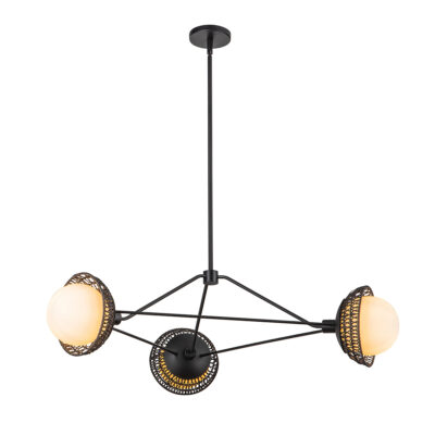 Alderbrook Contemporary 3 Light Chandelier Matte Black