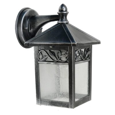 Aldercombe Traditional Wall Lantern Black and Silver