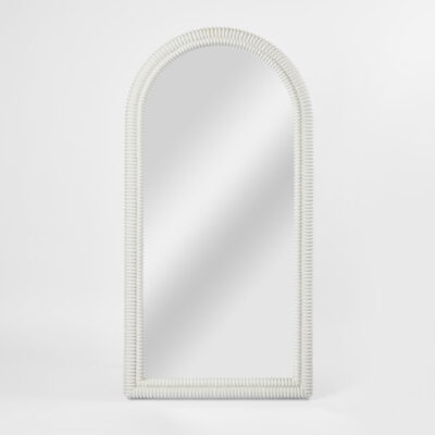 Aldercrest Hamptons Ribbed Arch Mirror White