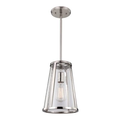 Aldergate Hamptons Tapered Glass Pendant Polished Nickel