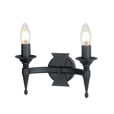 Aldergate Manor Heritage Twin Arm Wall Light Black