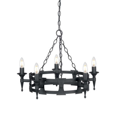 Aldergate Manor Medieval Style Chandelier Black