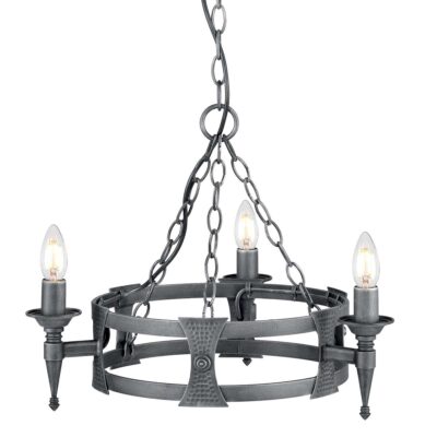 Aldergate Manor Medieval Style Chandelier Black Silver Patina
